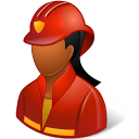 Occupations Firefighter Female Dark Icon 128x128 png