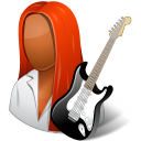 Occupations Guitarist Female Dark Icon 128x128 png