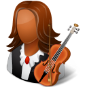 Occupations Musician Female Dark Icon 128x128 png
