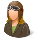 Occupations Pilot Old Fashioned Female Light Icon