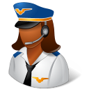 Occupations Pilot Female Dark Icon 128x128 png