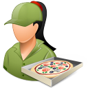 Occupations Pizza Deliveryman Female Light Icon 128x128 png