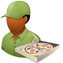 Occupations Pizza Deliveryman Male Dark Icon 128x128 png