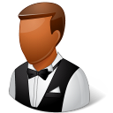 Occupations Waiter Male Dark Icon 128x128 png