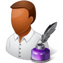 Occupations Writer Male Dark Icon 128x128 png