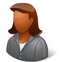 Office Client Female Dark Icon 128x128 png