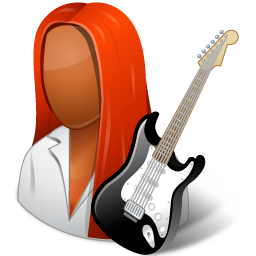 Occupations Guitarist Female Dark Icon 256x256 png