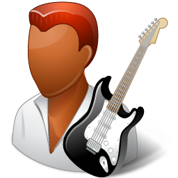 Occupations Guitarist Male Dark Icon 256x256 png