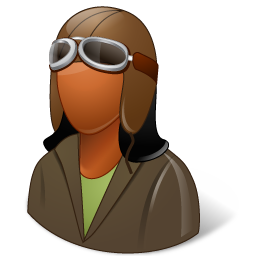 Occupations Pilot Old Fashioned Female Dark Icon 256x256 png