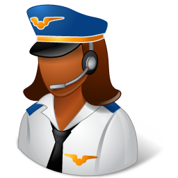 Occupations Pilot Female Dark Icon 256x256 png