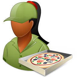 Occupations Pizza Deliveryman Female Dark Icon 256x256 png