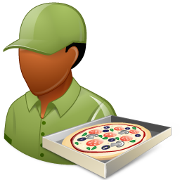 Occupations Pizza Deliveryman Male Dark Icon 256x256 png