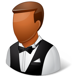 Occupations Waiter Male Dark Icon 256x256 png