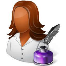 Occupations Writer Female Dark Icon 256x256 png