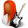 Occupations Guitarist Female Dark Icon 32x32 png