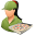 Occupations Pizza Deliveryman Female Light Icon 32x32 png
