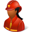 Occupations Firefighter Female Dark Icon 64x64 png