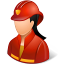 Occupations Firefighter Female Light Icon 64x64 png