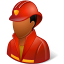 Occupations Firefighter Male Dark Icon 64x64 png