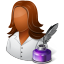 Occupations Writer Female Dark Icon 64x64 png