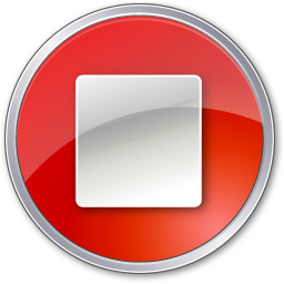 Circle Bordered Stop 1 Normal Red Icon 256x256 png