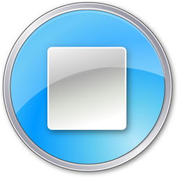 Circle Bordered Stop 1 Pressed Blue Icon 256x256 png