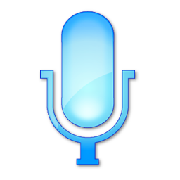 Plain Blue Microphone Pressed Icon 256x256 png