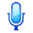 Plain Blue Microphone Hot Icon