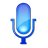 Plain Blue Microphone Normal Icon 48x48 png