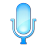 Plain Blue Microphone Pressed Icon