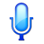 Plain Blue Microphone Hot Icon 64x64 png
