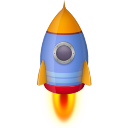 Space Rocket Blue Icon 128x128 png