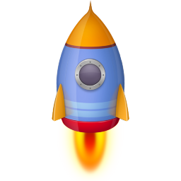 Space Rocket Blue Icon 256x256 png