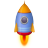 Space Rocket Blue Icon 48x48 png