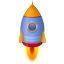 Space Rocket Blue Icon 64x64 png