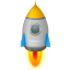 Space Rocket Silver Icon 64x64 png