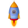 Space Rocket Blue Icon 96x96 png