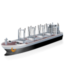 Cargo Ship Black Icon 128x128 png