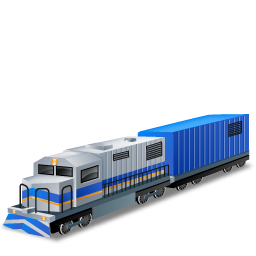 Diesel Locomotive Boxcar Blue Icon 256x256 png