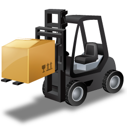 Forklift Truck Loaded Black Icon 256x256 png