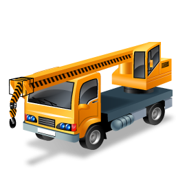 Truck Mounted Crane Yellow Icon 256x256 png