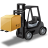 Forklift Truck Loaded Black Icon 48x48 png