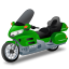 Touring Motorcycle Green Icon 64x64 png