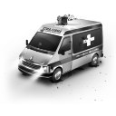 Grey Zombie Ambulance Icon 128x128 png