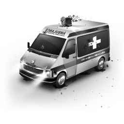 Grey Zombie Ambulance Icon 256x256 png