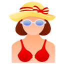 Girl Sun Hat Icon