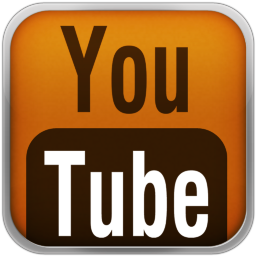 Orange YouTube Black Icon 256x256 png