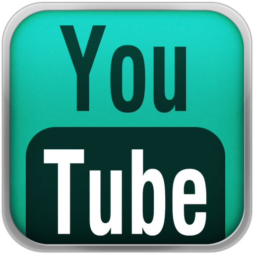 Aqua YouTube Black Icon 512x512 png