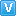 Blue V Icon 16x16 png
