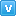 Blue V Lower Icon 16x16 png